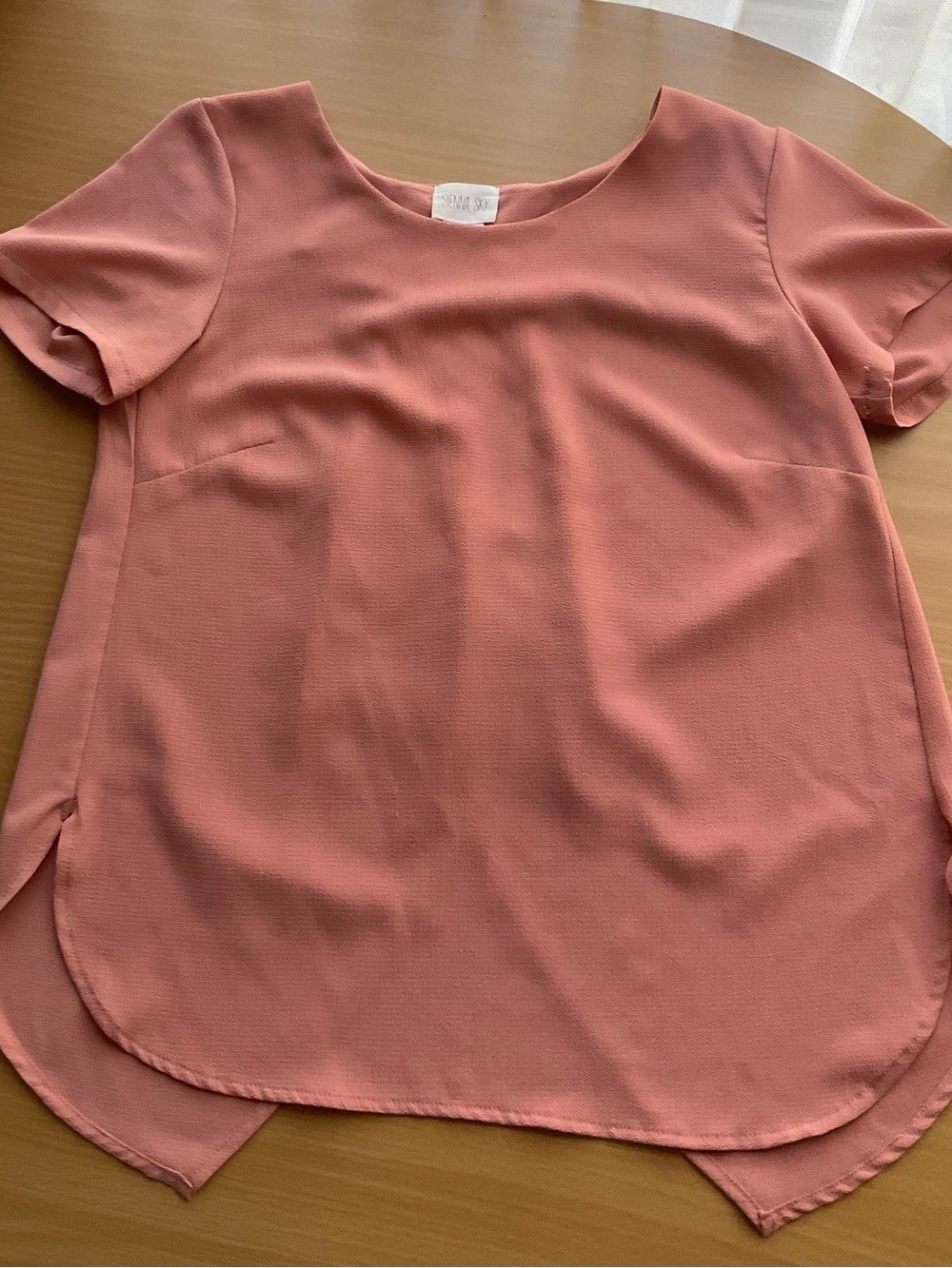 Sienna Sky Women's Dusty Rose Short Sleeve Blouse -Sz XS
